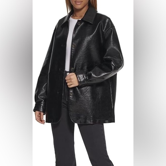 SOLD. BNWT Levi’s Black Vegan Leather Jacket - Picture 3 of 11